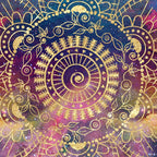 Gold watercolor and nebula mandala Coffee Mug Gallery Image 2