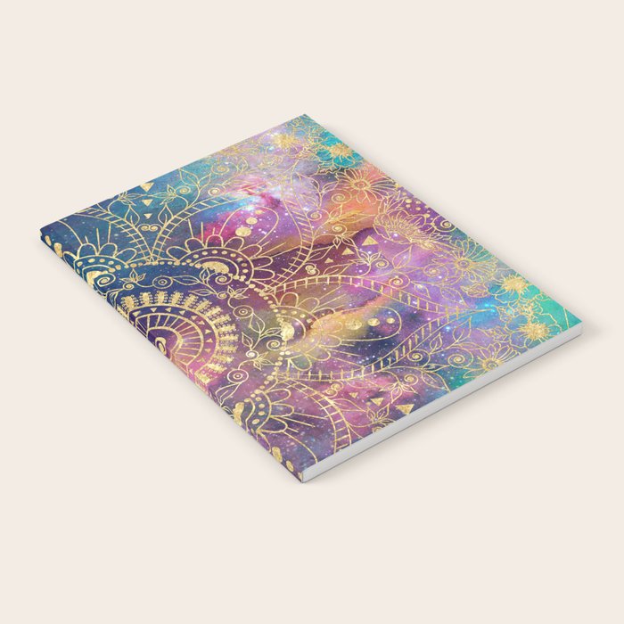 Gold watercolor and nebula mandala Notebook Gallery Image 2