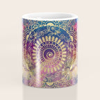 Gold watercolor and nebula mandala Coffee Mug Gallery Image 4