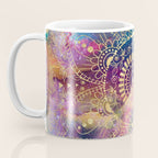 Gold watercolor and nebula mandala Coffee Mug Gallery Image 3