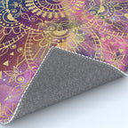 Gold watercolor and nebula mandala Rug Gallery Image 4