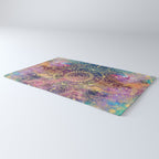 Gold watercolor and nebula mandala Rug Gallery Image 3