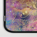 Gold watercolor and nebula mandala Laptop Sleeve Gallery Image 3