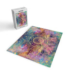Gold watercolor and nebula mandala Jigsaw Puzzle Gallery Image 2