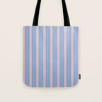 Cottage Stripes Double Stripe Pattern in Light Blue and Baby Pink Tote Bag Gallery Image 1