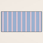 Cottage Stripes Double Stripe Pattern in Light Blue and Baby Pink Desk Mat Gallery Image 3