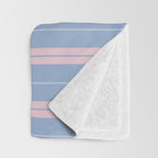 Cottage Stripes Double Stripe Pattern in Light Blue and Baby Pink Throw Blanket Gallery Image 3