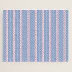Cottage Stripes Double Stripe Pattern in Light Blue and Baby Pink Jigsaw Puzzle Gallery Image 1