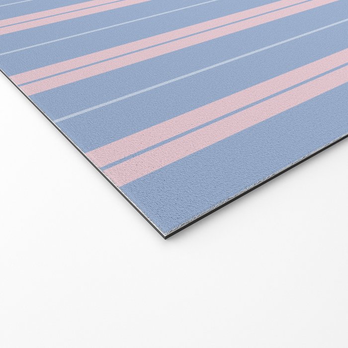Cottage Stripes Double Stripe Pattern in Light Blue and Baby Pink Welcome Mat Gallery Image 2