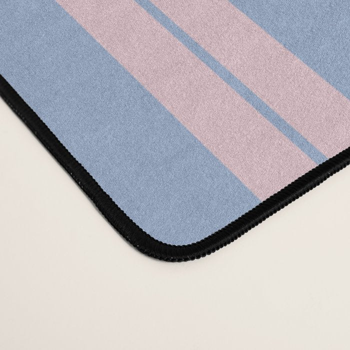 Cottage Stripes Double Stripe Pattern in Light Blue and Baby Pink Desk Mat Gallery Image 4