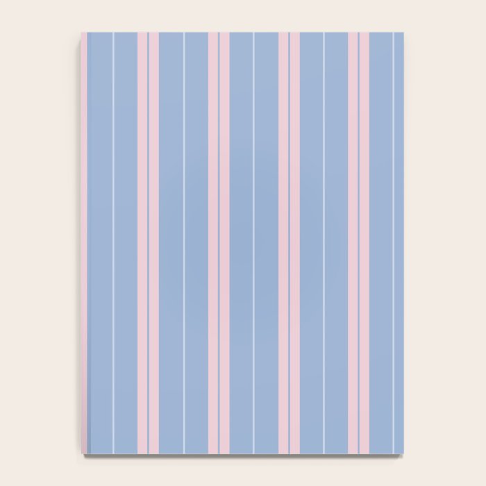 Cottage Stripes Double Stripe Pattern in Light Blue and Baby Pink Notebook Gallery Image 4
