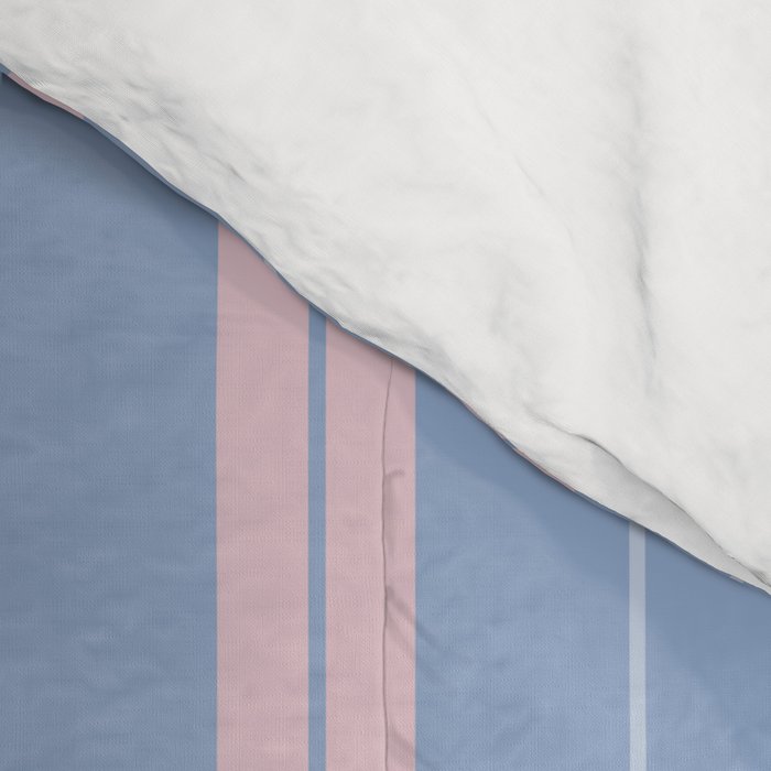 Cottage Stripes Double Stripe Pattern in Light Blue and Baby Pink Comforter Gallery Image 4