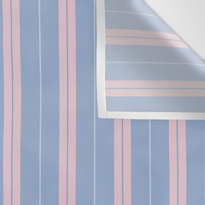 Cottage Stripes Double Stripe Pattern in Light Blue and Baby Pink Wall Tapestry Gallery Image 3