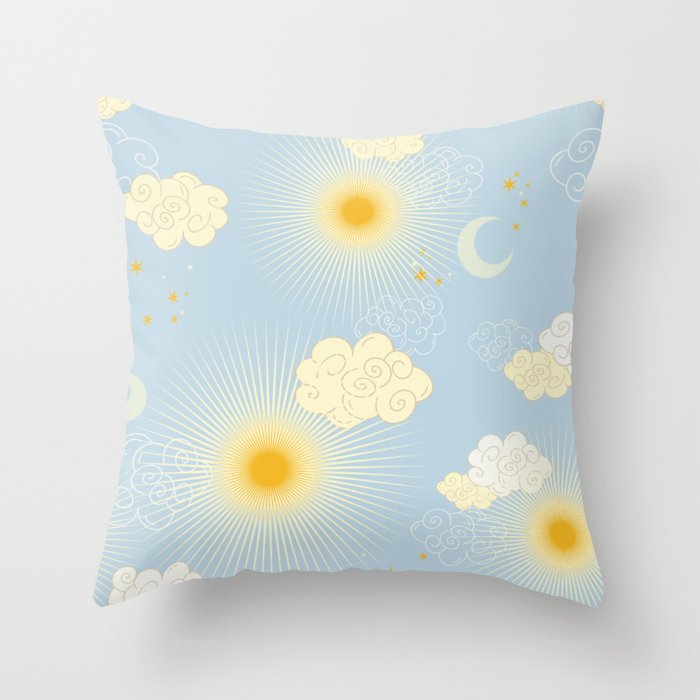 Feel the Cosmic summer day Throw Pillow Gallery Image 6