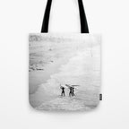 Surfers Exiting the Water in Manhattan Beach California Tote Bag Gallery Image 1