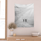 Surfers Exiting the Water in Manhattan Beach California Wall Tapestry Gallery Image 2
