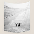 Surfers Exiting the Water in Manhattan Beach California Wall Tapestry Gallery Image 4