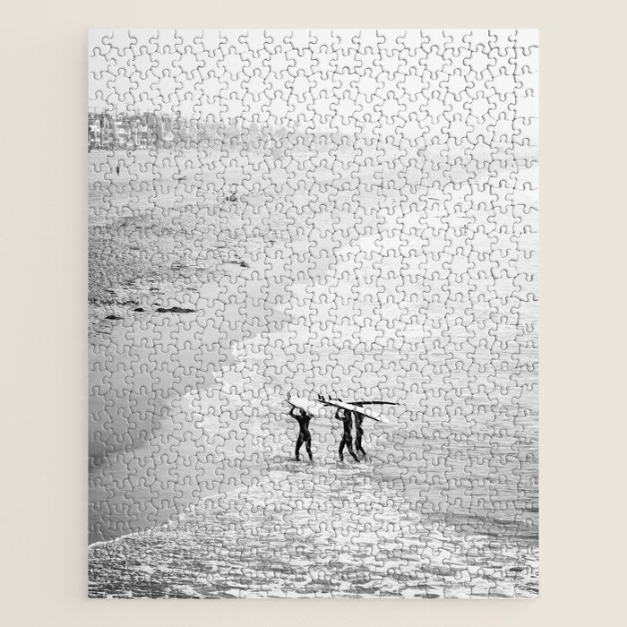 Surfers Exiting the Water in Manhattan Beach California Jigsaw Puzzle Gallery Image 1