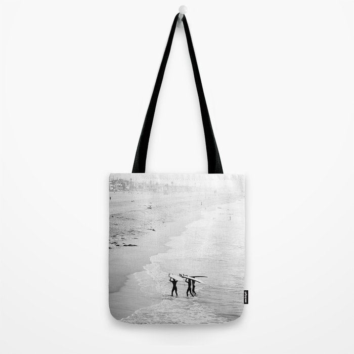 Surfers Exiting the Water in Manhattan Beach California Tote Bag Gallery Image 2