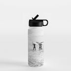 Surfers Exiting the Water in Manhattan Beach California Water Bottle Gallery Image 1