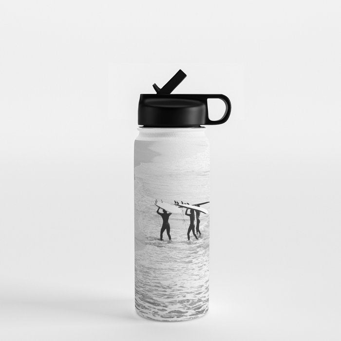 Surfers Exiting the Water in Manhattan Beach California Water Bottle Gallery Image 1
