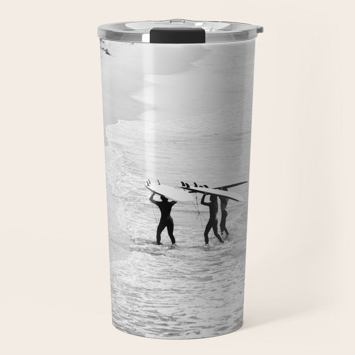 Surfers Exiting the Water in Manhattan Beach California Travel Mug Gallery Image 1