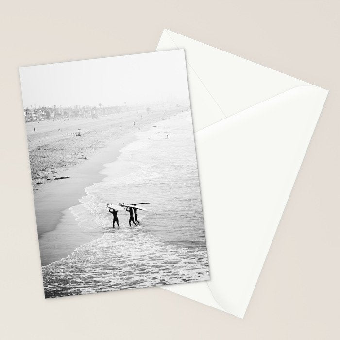 Surfers Exiting the Water in Manhattan Beach California Stationery Card Gallery Image 2