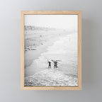 Surfers Exiting the Water in Manhattan Beach California Mini Art Print Gallery Image 1