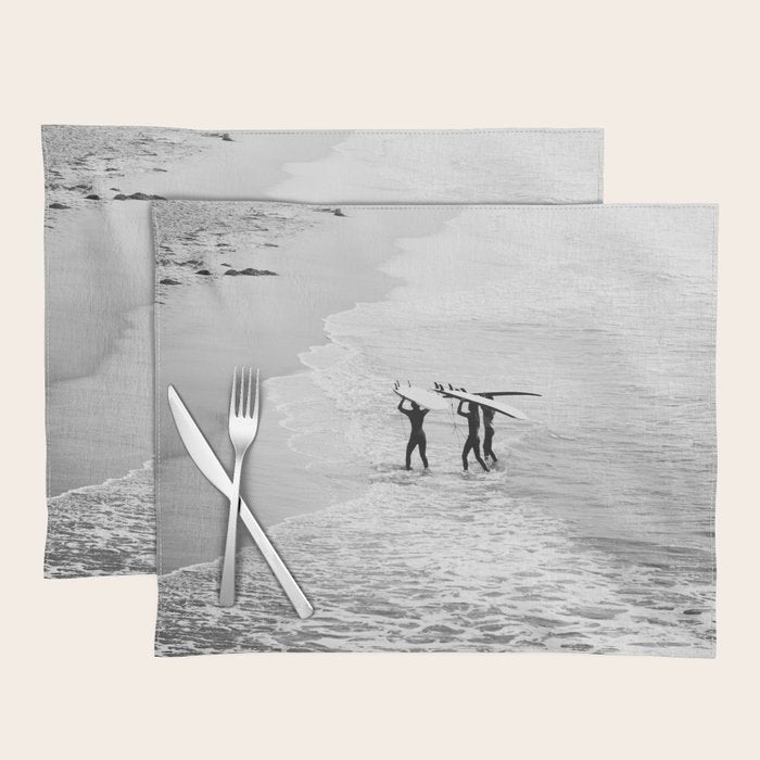 Surfers Exiting the Water in Manhattan Beach California Placemat Gallery Image 1