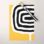 Mid Century Modern Atomic Rings 222 Yellow and Black Wrapping Paper Gallery Image 1
