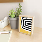 Mid Century Modern Atomic Rings 222 Yellow and Black Mini Art Print Gallery Image 2