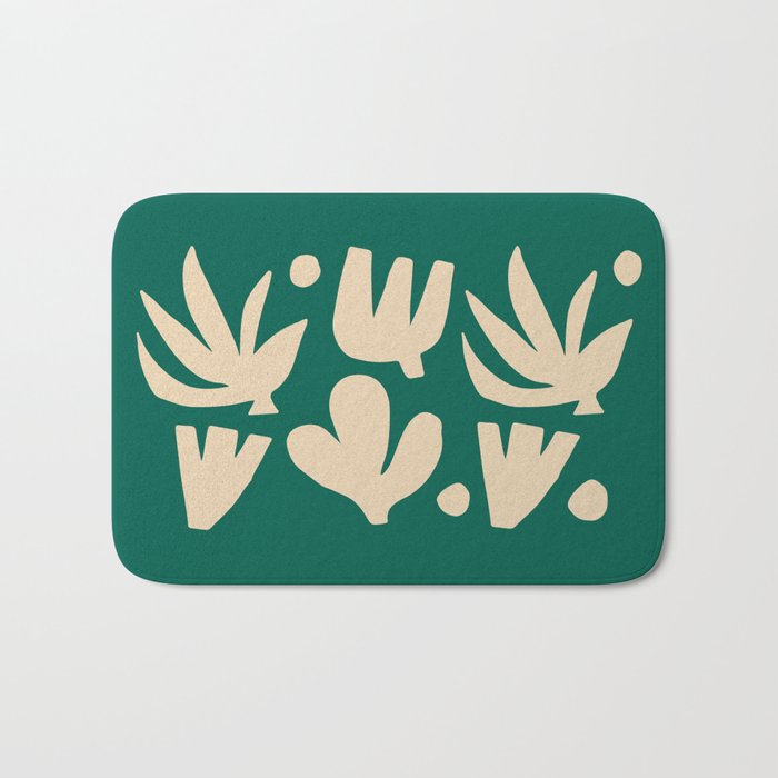 Bottle Green Collage: Paper Cutouts Matisse Edition Bath Mat Gallery Image 1