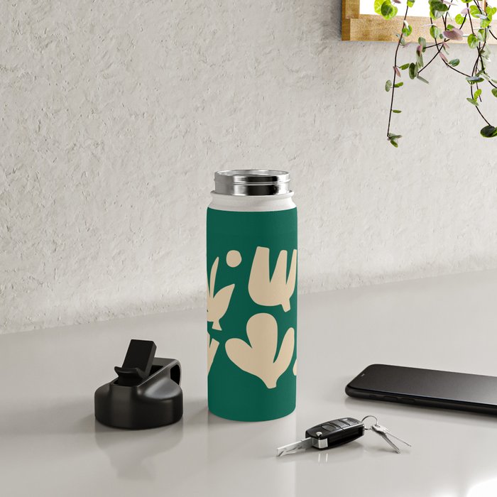 Bottle Green Collage: Paper Cutouts Matisse Edition Water Bottle Gallery Image 4