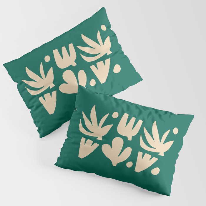 Bottle Green Collage: Paper Cutouts Matisse Edition Pillow Sham Gallery Image 3