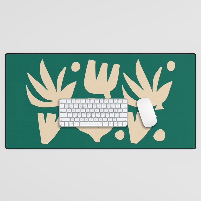 Bottle Green Collage: Paper Cutouts Matisse Edition Desk Mat Gallery Image 1