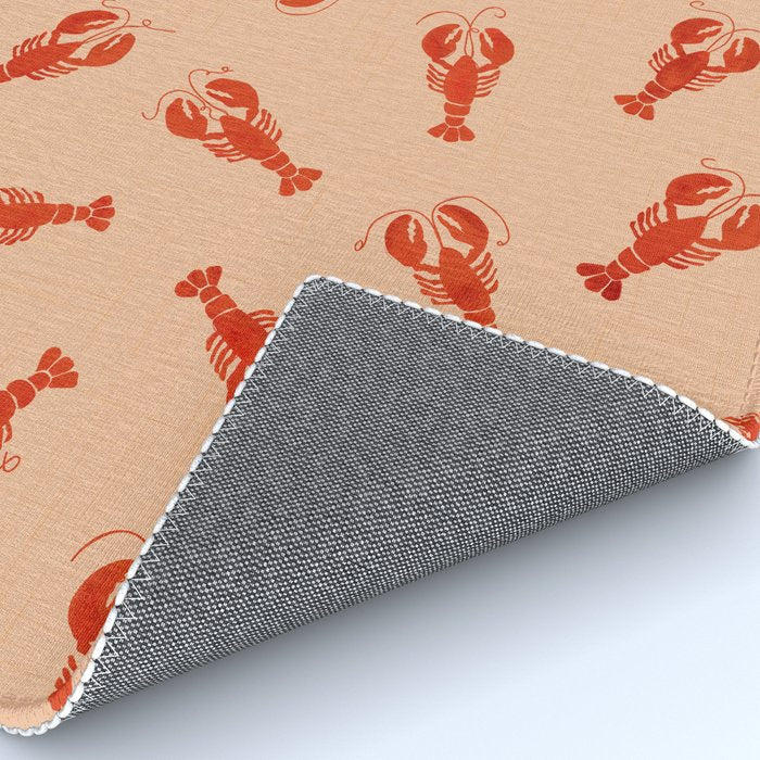 Classic Red Lobsters Pattern On Peach Rug Gallery Image 4