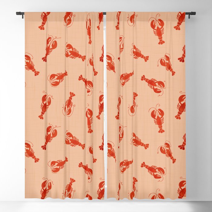 Classic Red Lobsters Pattern On Peach Window Curtain Gallery Image 5
