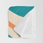 Retro Liquid Swirl Abstract Pattern Square in Teal Blue and Orange Throw Blanket Gallery Image 3