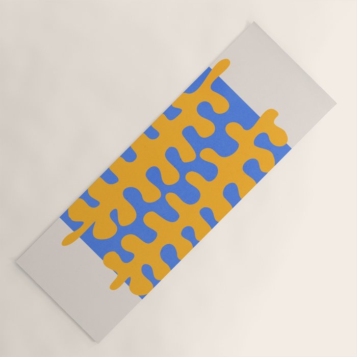 Royal Blue & Supernova: Matisse Paper Leaf Cutouts 02 Yoga Mat Gallery Image 1