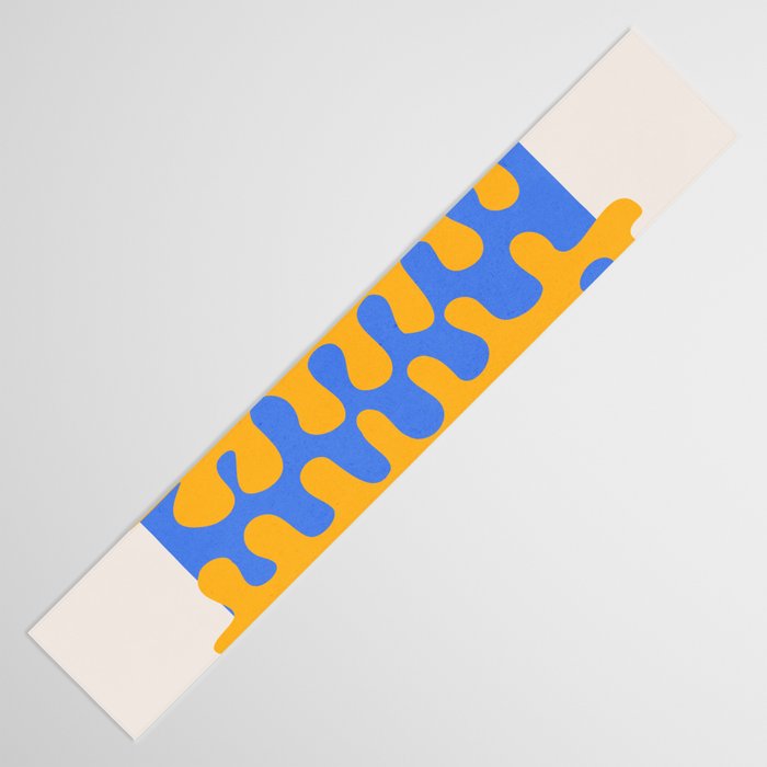 Royal Blue & Supernova: Matisse Paper Leaf Cutouts 02 Table Runner Gallery Image 3