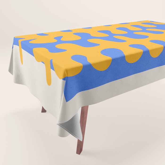 Royal Blue & Supernova: Matisse Paper Leaf Cutouts 02 Tablecloth Gallery Image 1