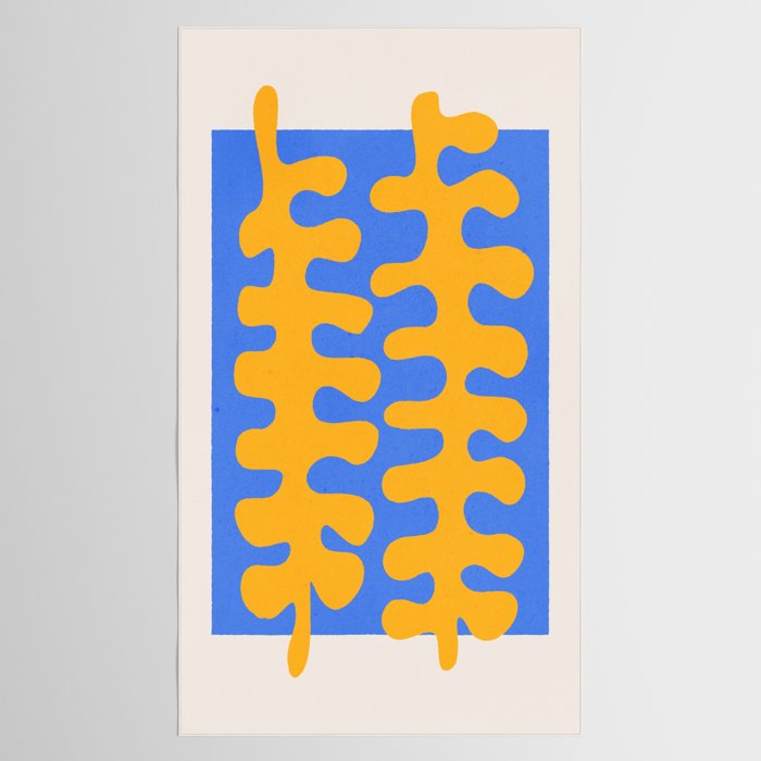 Royal Blue & Supernova: Matisse Paper Leaf Cutouts 02 Tablecloth Gallery Image 2