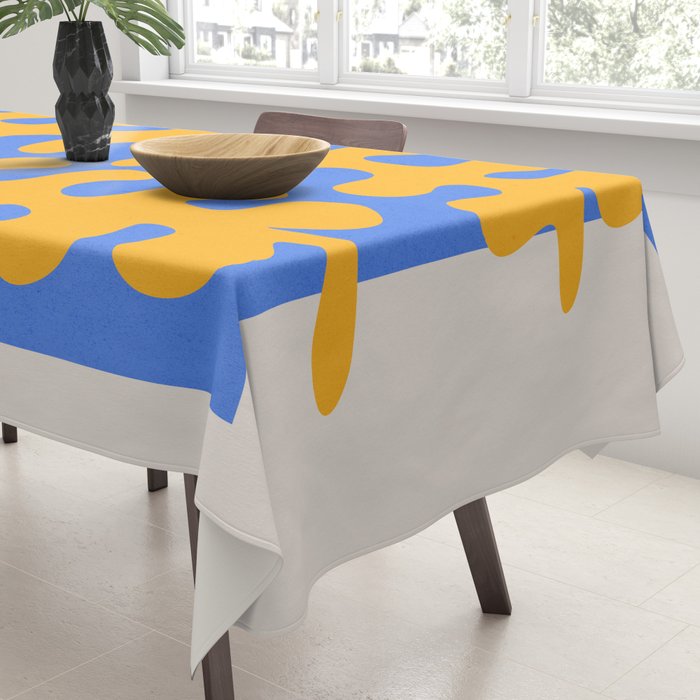 Royal Blue & Supernova: Matisse Paper Leaf Cutouts 02 Tablecloth Gallery Image 3