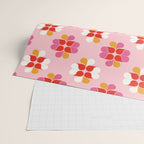 Retro Floral Pattern in Pink, Red, and Orange Wrapping Paper Gallery Image 2