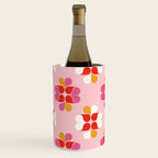 Retro Floral Pattern in Pink, Red, and Orange Wine Chiller Gallery Image 1