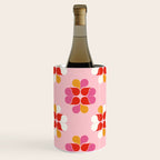 Retro Floral Pattern in Pink, Red, and Orange Wine Chiller Gallery Image 3