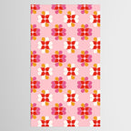 Retro Floral Pattern in Pink, Red, and Orange Tablecloth Gallery Image 2