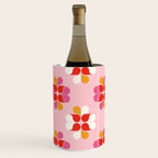 Retro Floral Pattern in Pink, Red, and Orange Wine Chiller Gallery Image 2