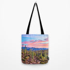 Arizona South West Sunset Cactus Desert Landscape Tote Bag Gallery Image 2