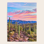 Arizona South West Sunset Cactus Desert Landscape Poster Gallery Image 4